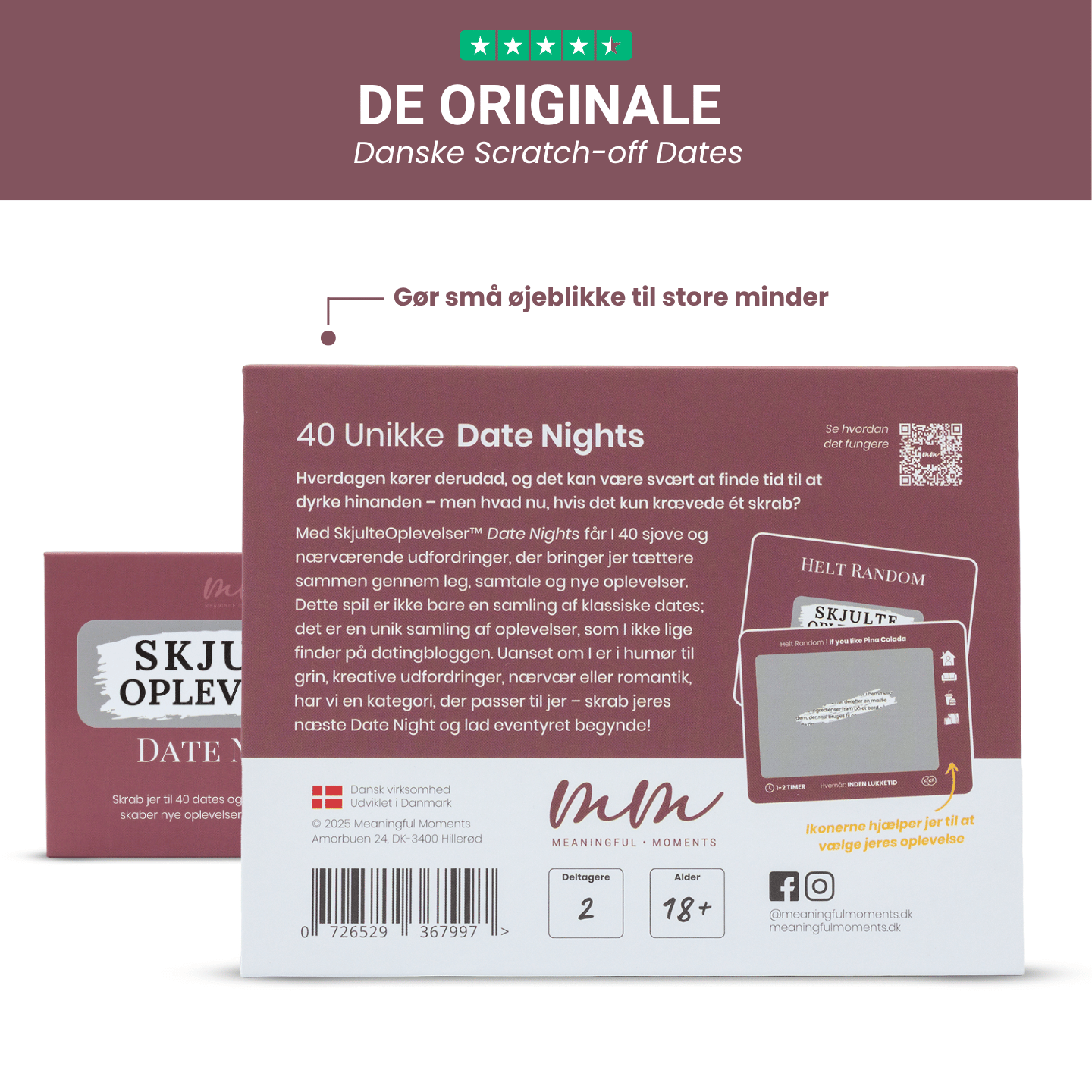 SkjulteOplevelser™ Date Nights – de originale danske skrab en date med 40 unikke oplevelser.