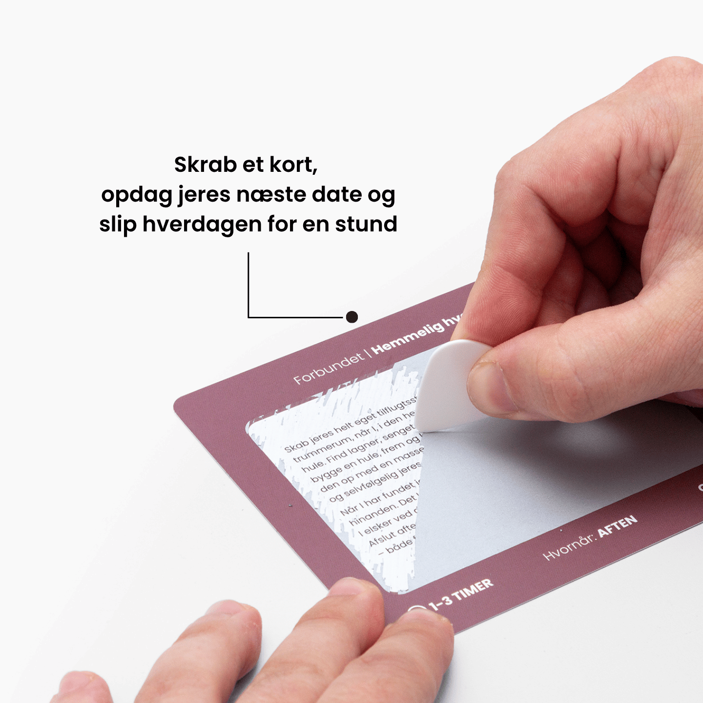 "SkjulteOplevelser™ Date Nights – hånd der skraber en date